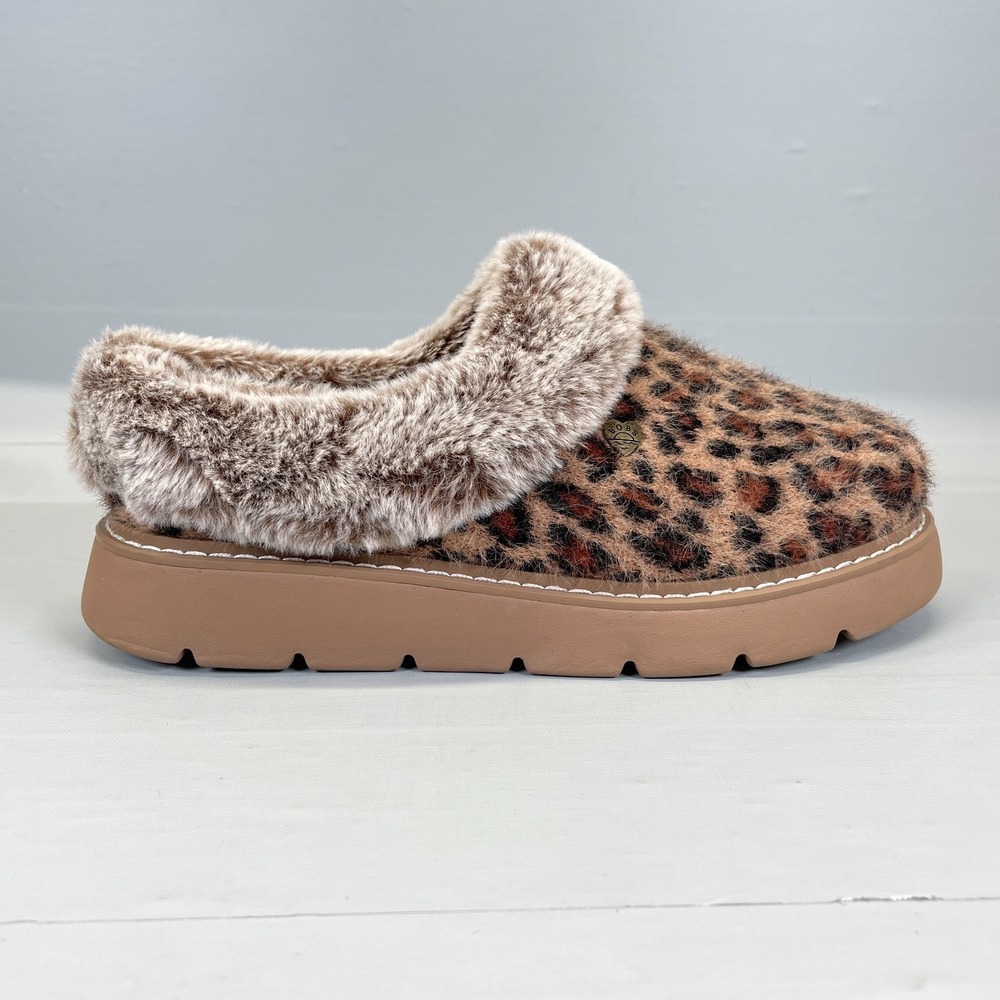 Skechers Bobs Keepsakes Lite Slippers Womens Size 6.5 Brown Faux Fur Shoes